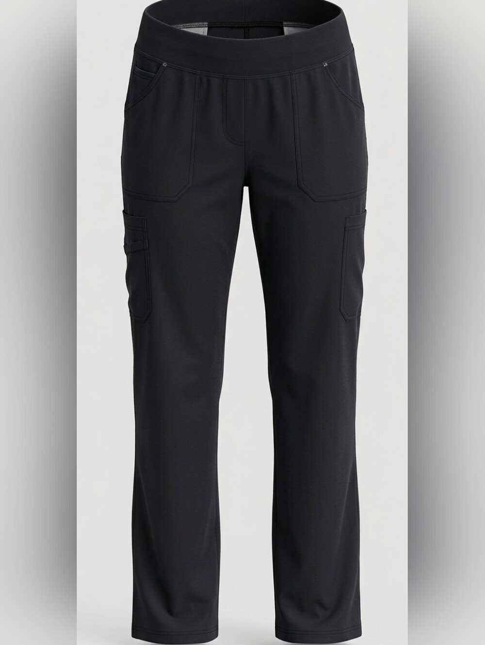 Women's Dark Grey Cherokee Infinity Scrub Pants with Multi-Pocket, Bundle&Save!